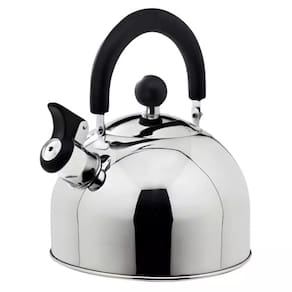 Chaleira em Aço Inox 2L com Tampa Alça Térmica e Apito Para Café Cha Bebidas