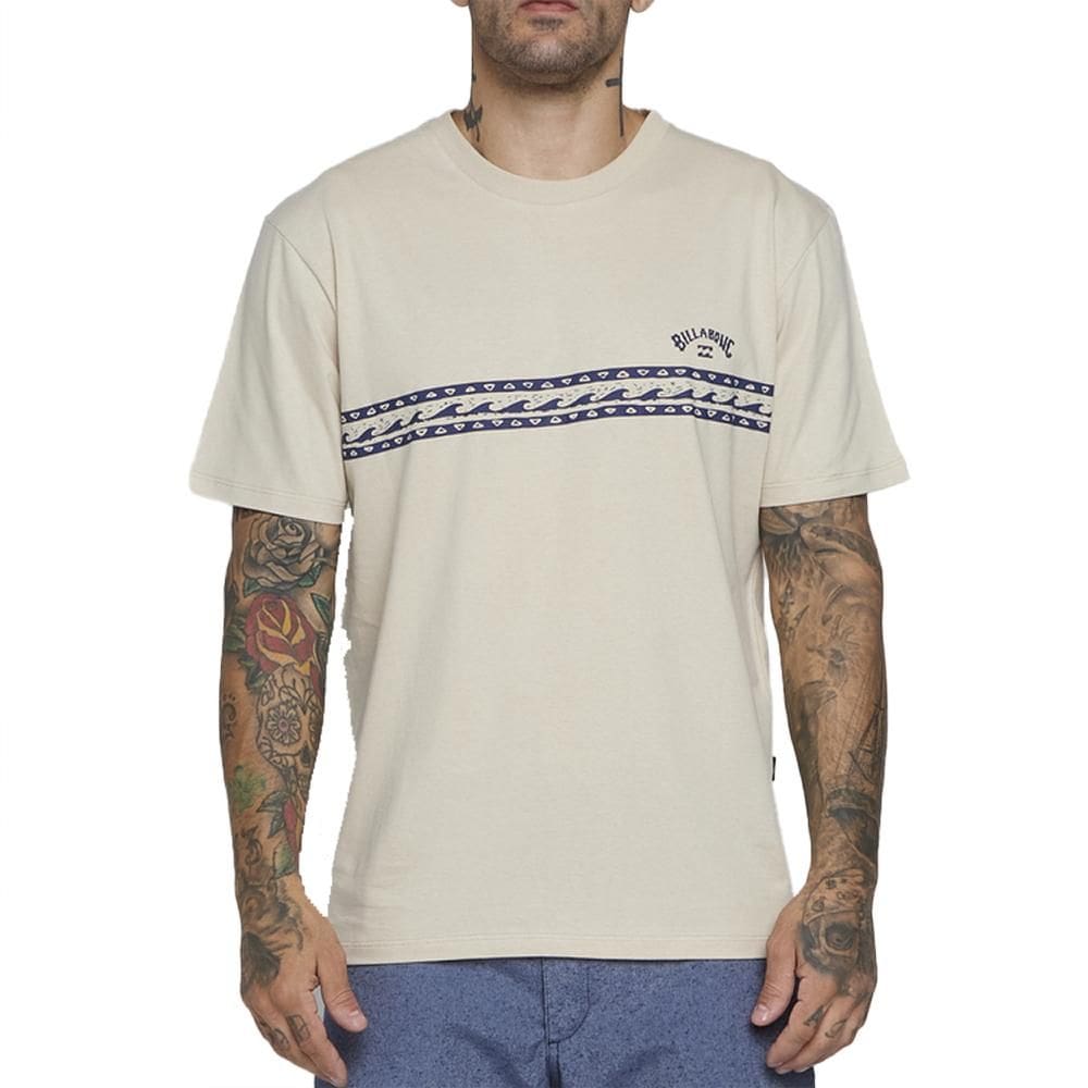Camiseta Billabong Wave Stripe SM25 Masculina Areia