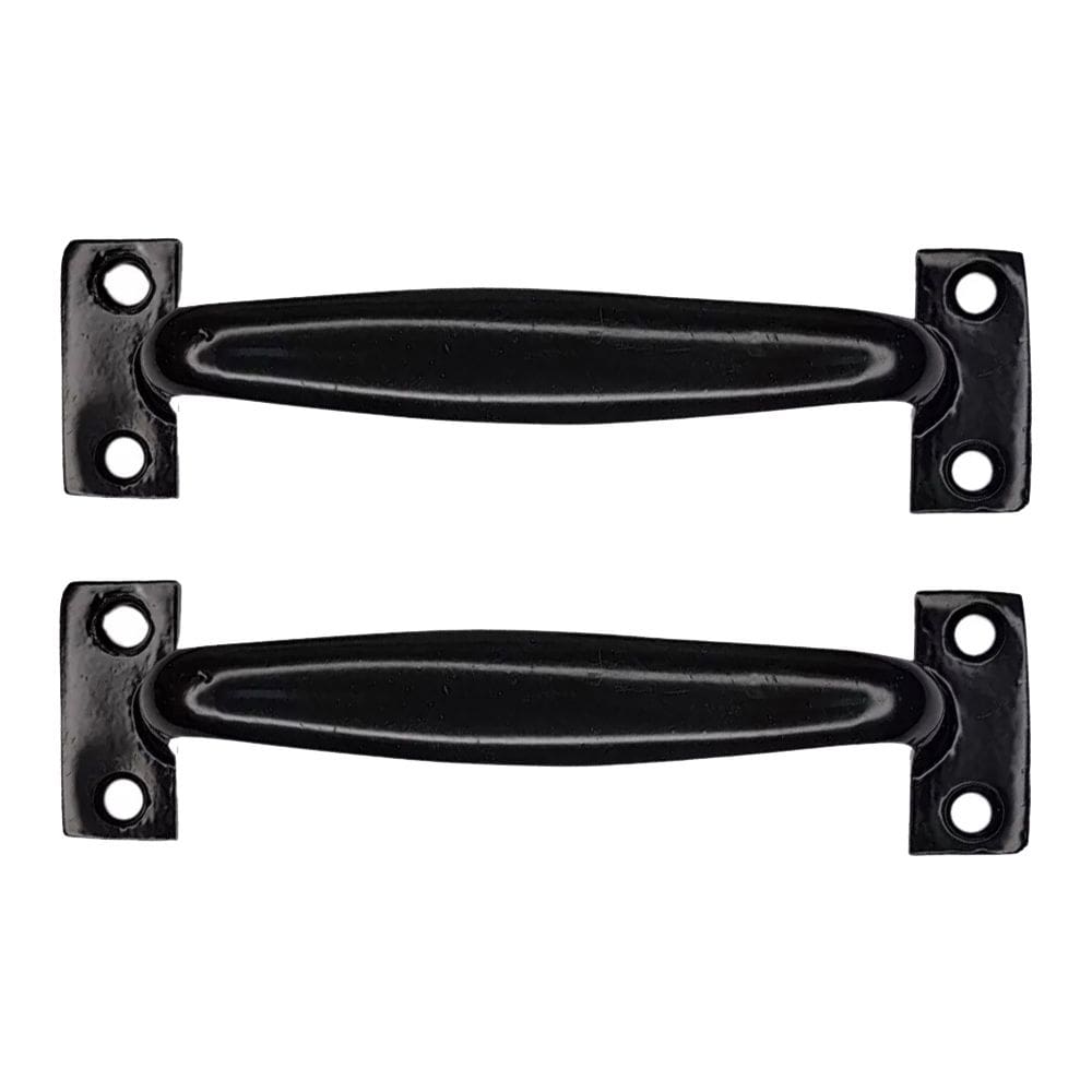 Kit 2 Puxador Tipo Alça Aço Porta Armário Gaveta 130mm Preto