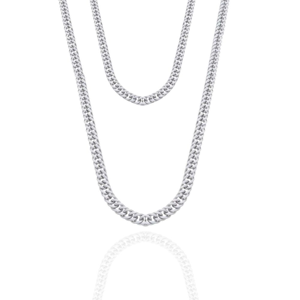 Conjunto Prata 925 Maciça Grumet Duplo Corrente + Pulseira 3MM - 60CM