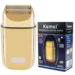 Barbeador elétrico Kemei Cordless Metal Double para homens molhado/seco