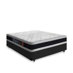 Cama Box Casal + Colchão De Espuma D45 Castor Black White Double Face 138x188x62cm