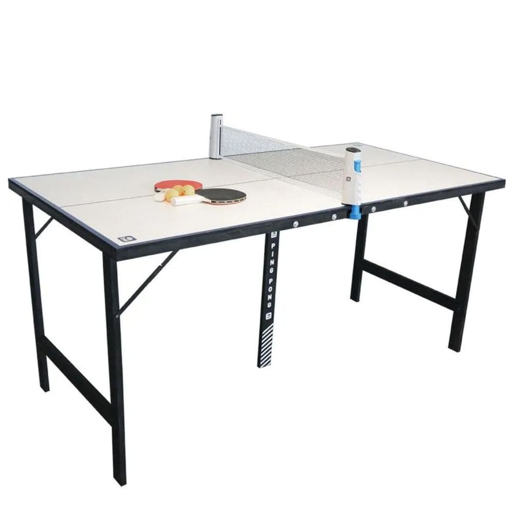 Mini Mesa de Ping Pong Compacta Dobrável Portátil com Kit Completo Rede Bolinhas e Raquetes Belfix