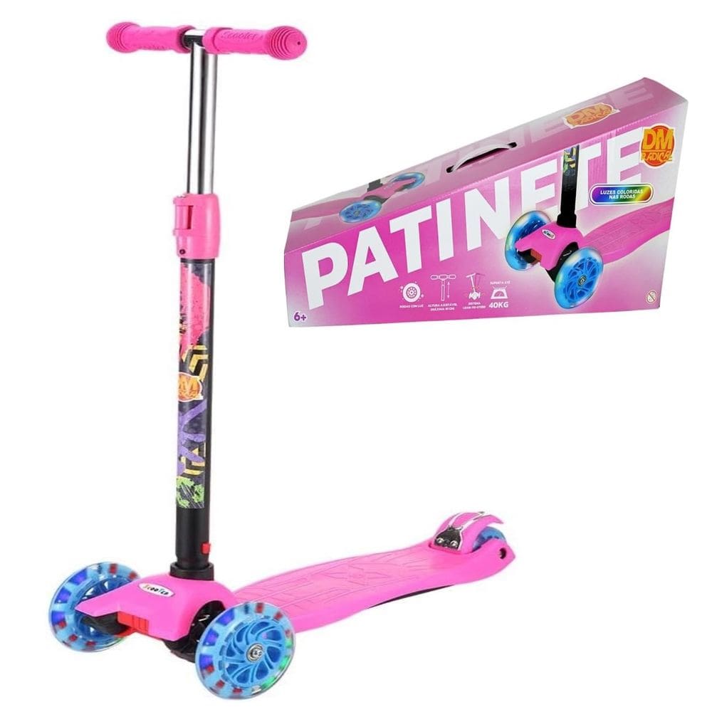 Patinete Infantil Radical até 40kg New Plus Altura Ajustável