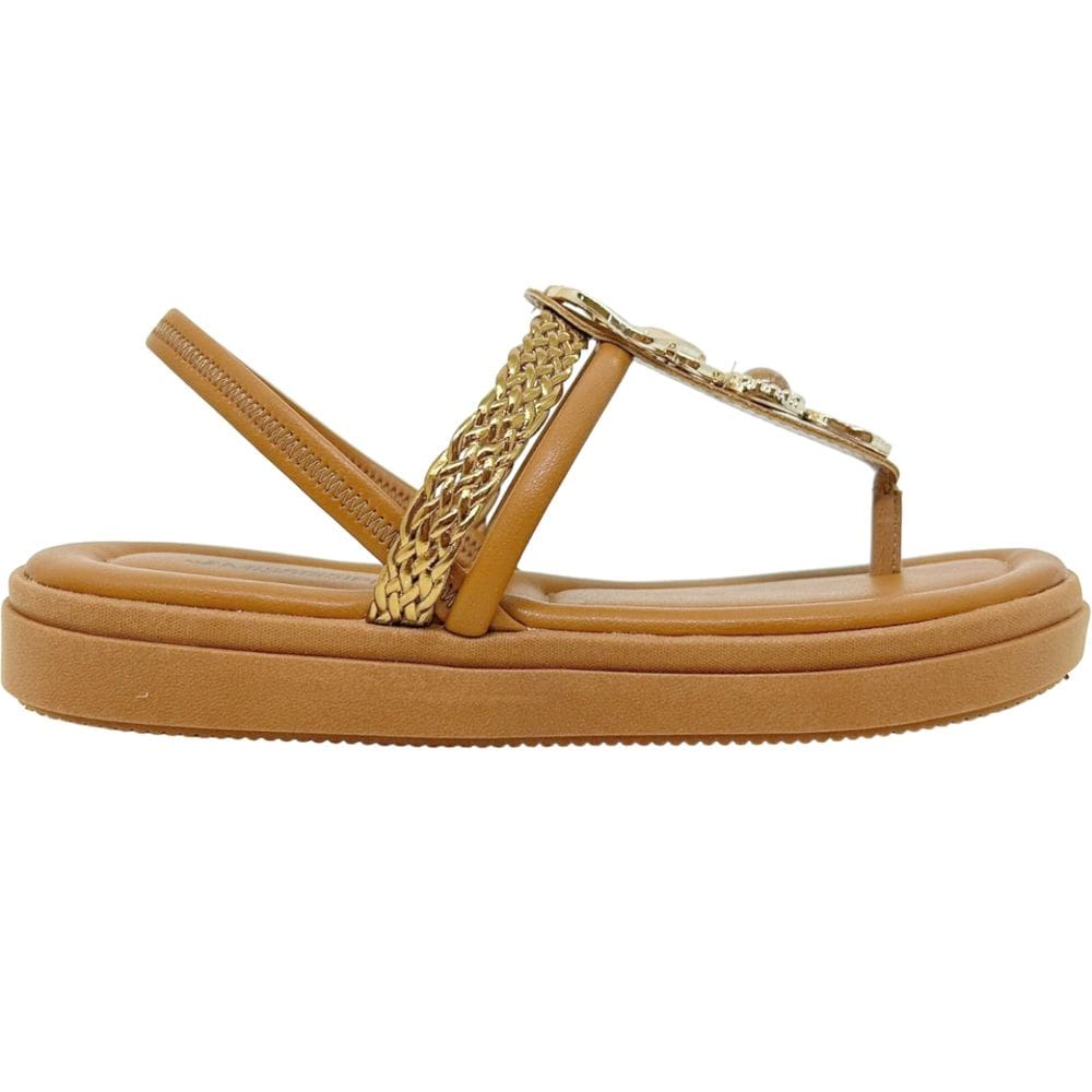 Sandália Dedo Feminina Papete Casual Dia a Dia Flatform Calce Fácil Conforto Mississipi Mc451
