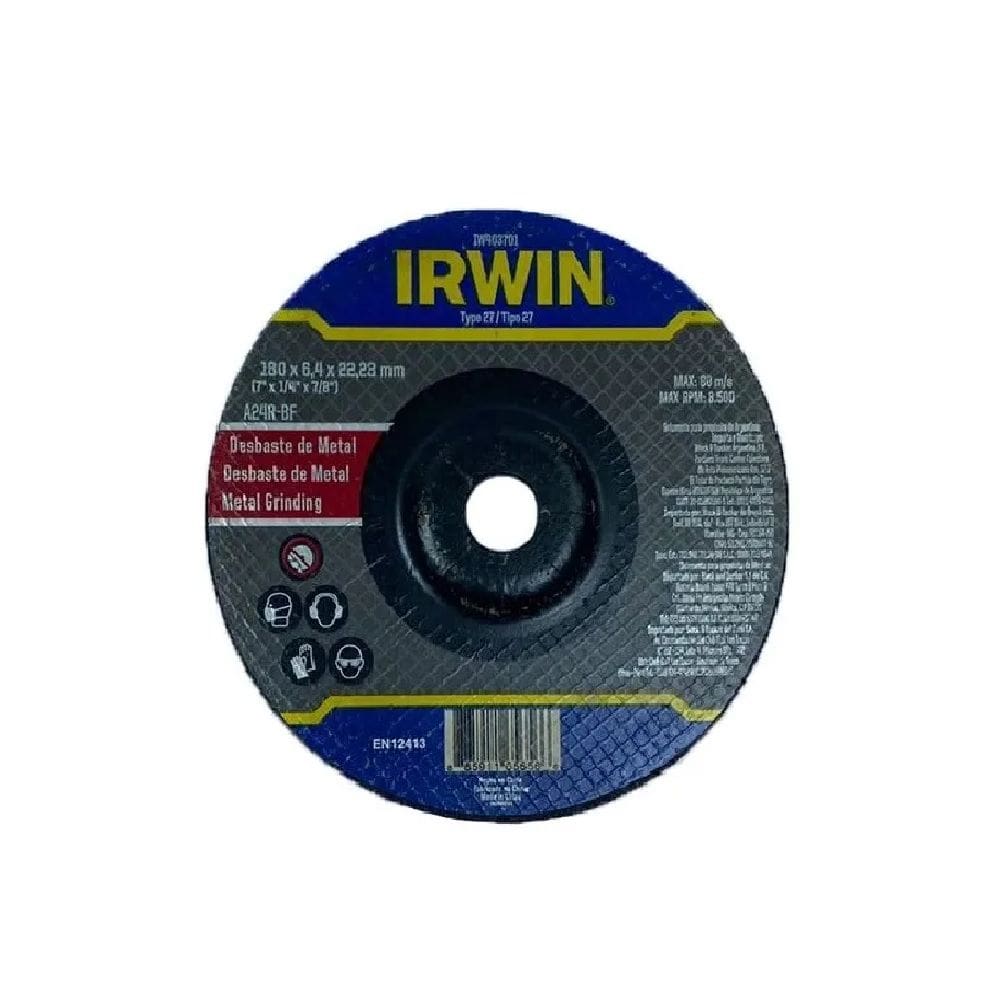 Disco Desbaste Metal 7 x 6,4mm x 7/8 Irwin IW403701