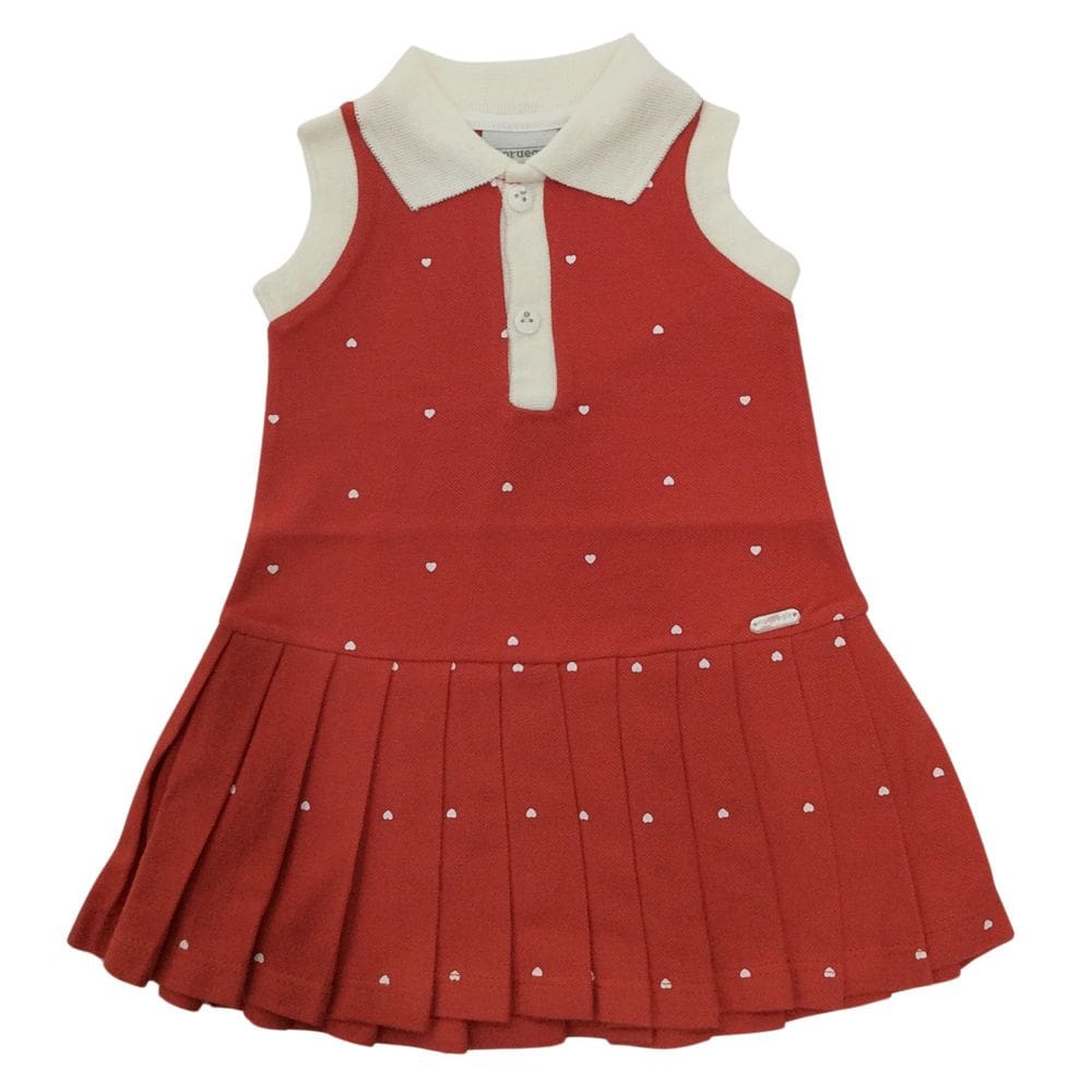 Vestido polo bebê fem Noruega Vermelho e off