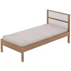 Cama Solteiro Cm8004 Amendoa Branco Amendoa Branco