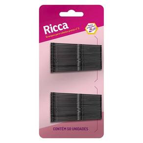 Grampo Para Cabelo Preto Nº 5 Com 50 Unidades Ricca
