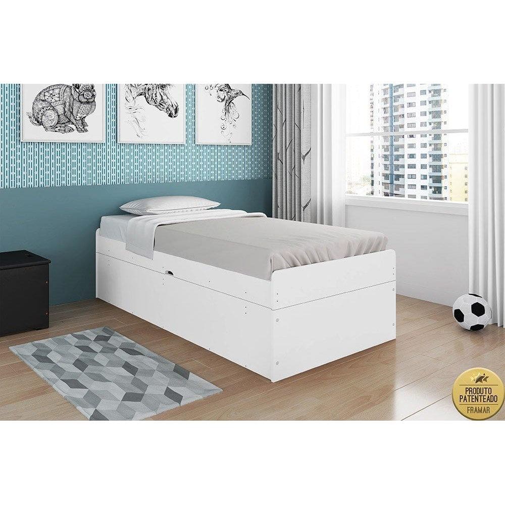 Cama Solteiro Camila Branco Framar
