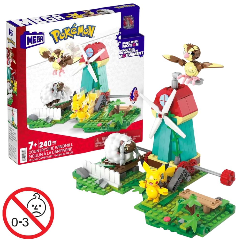 Conjunto Mega Bloks Pokemon de Construção Moinho Rural HKT21