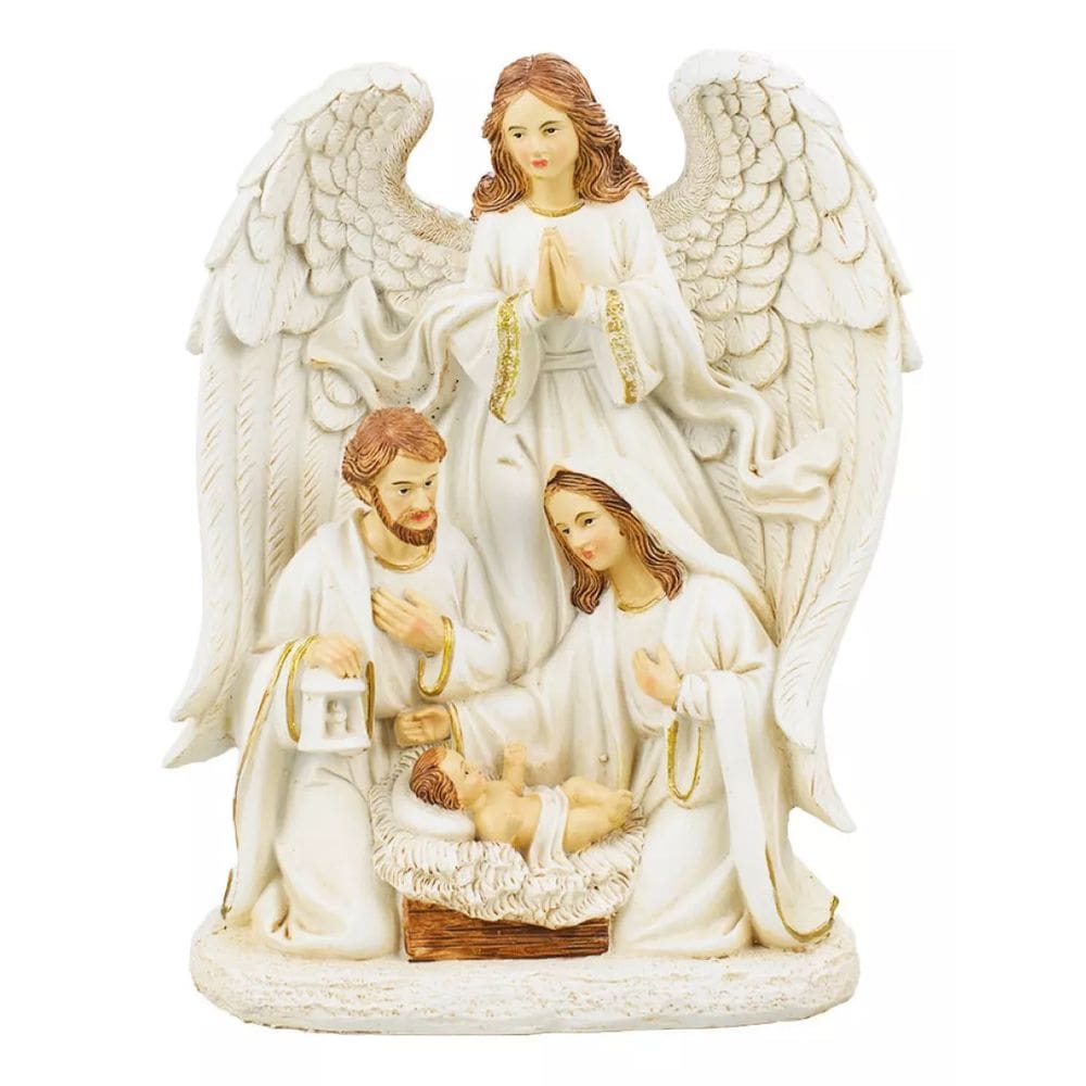 Presépio Anjo Da Guarda Branco 24.5cm - Enfeite Resina