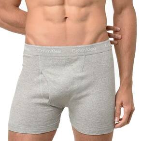 Kit C/3 Cuecas Boxer Longa Calvin Klein Algodão C/Abertura NB4003