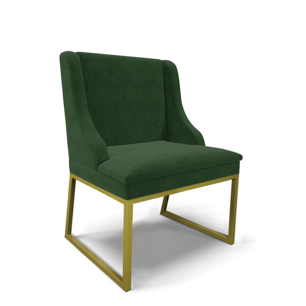 Cadeira Sala de Jantar Industrial Dourado Liz Suede D03 - D`Rossi