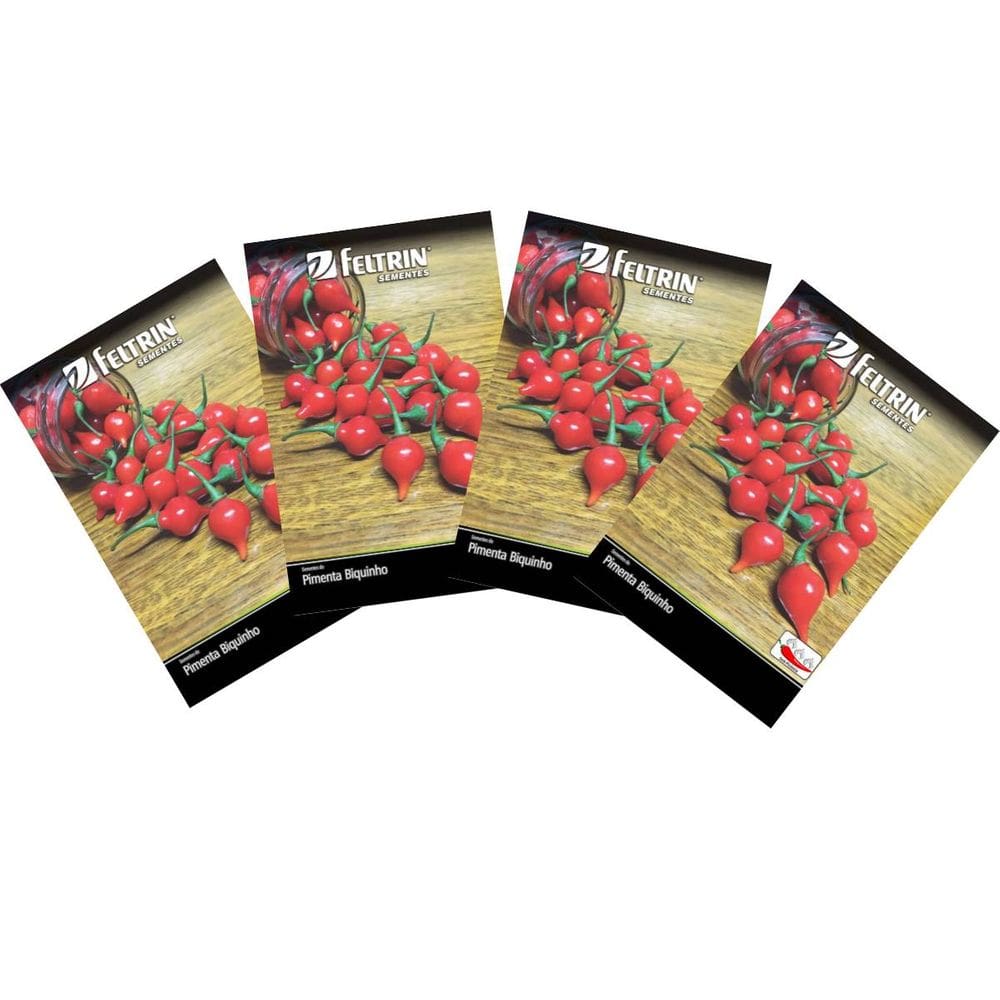 4X Sementes de Pimenta Biquinho (Vermelha) FELTRIN