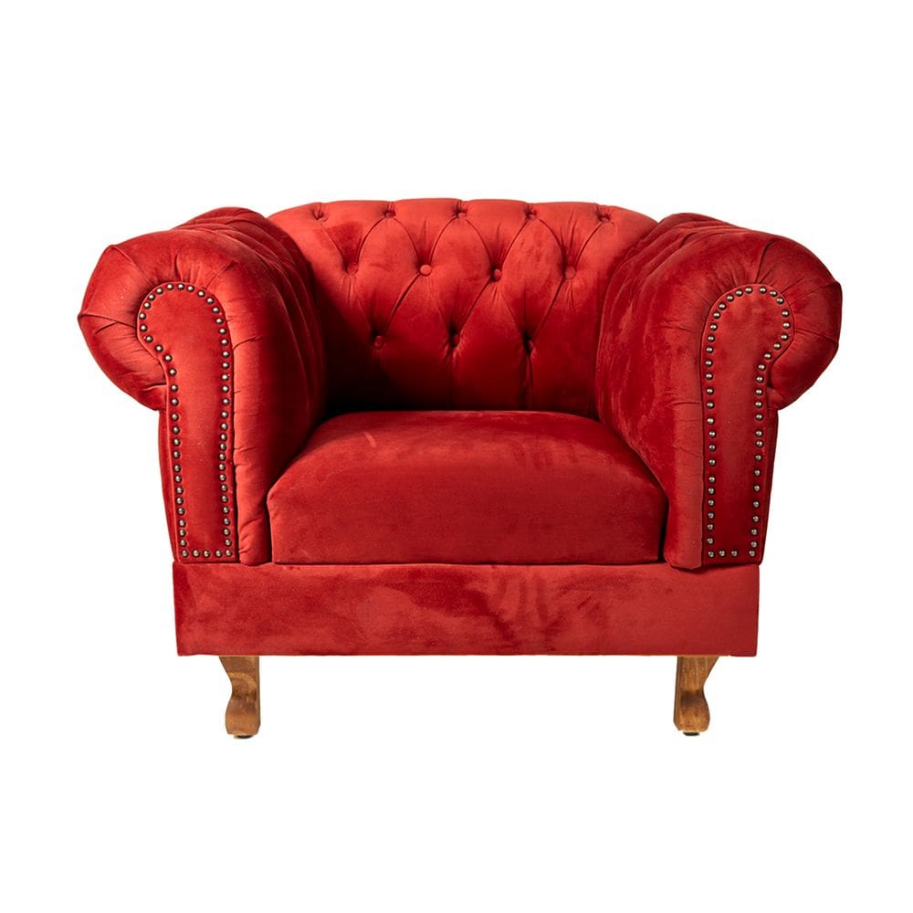 Poltrona Duque Suede Vermelho