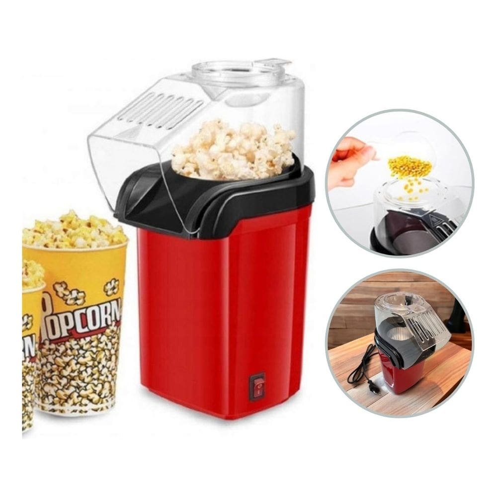 Pipoqueira Elétrica Vermelha 1200W com Ar Quente - Sem Óleo (110V)