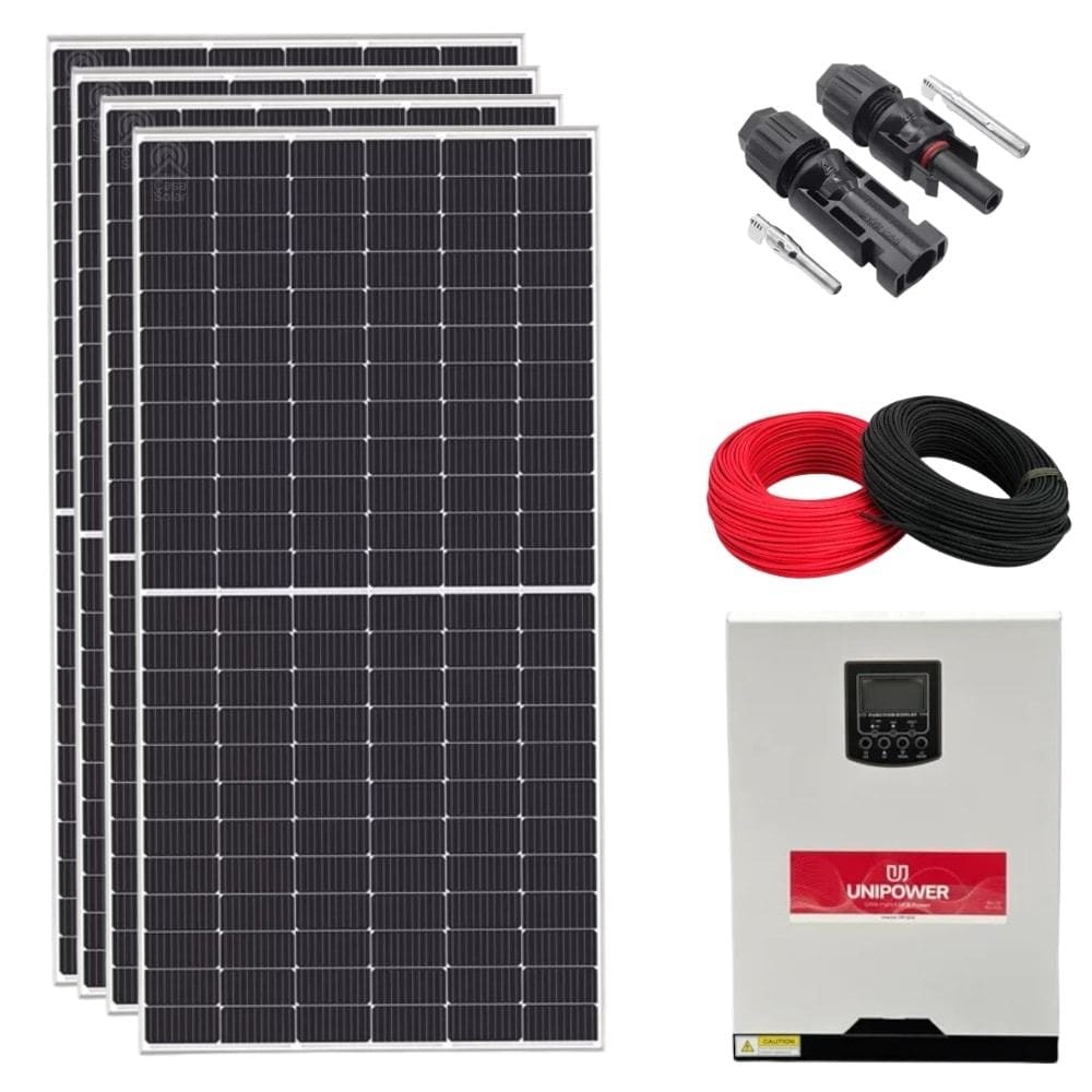 Kit Solar Canadian 333kWh/mês Monocristalino Inversor Unipower 3kW 48V/220V