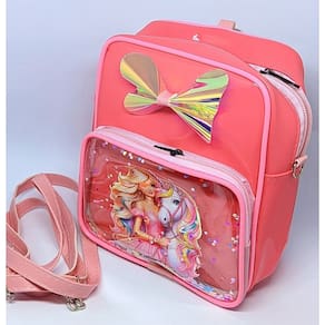 Mochila Mini Bolsa Infantil com Ziper Bolso Princesas Disney Barbie com Lacinho Gel Glitter para Passeio Creche Moda