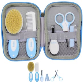 Kit Estojo Cuidados Higiene Bebê Tesoura Pente Cortador Buba