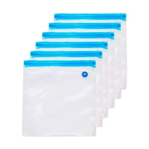 Saco á Vácuo para Alimentos Fechamento Zip Lock Duplo Reutilizável Lavável Tamanho P 26x28CM