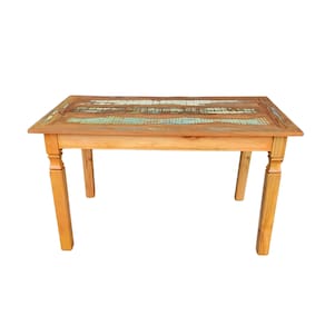 Mesa em madeira 160 x 70 com tinta pátina em demolição Sudeste Rústico