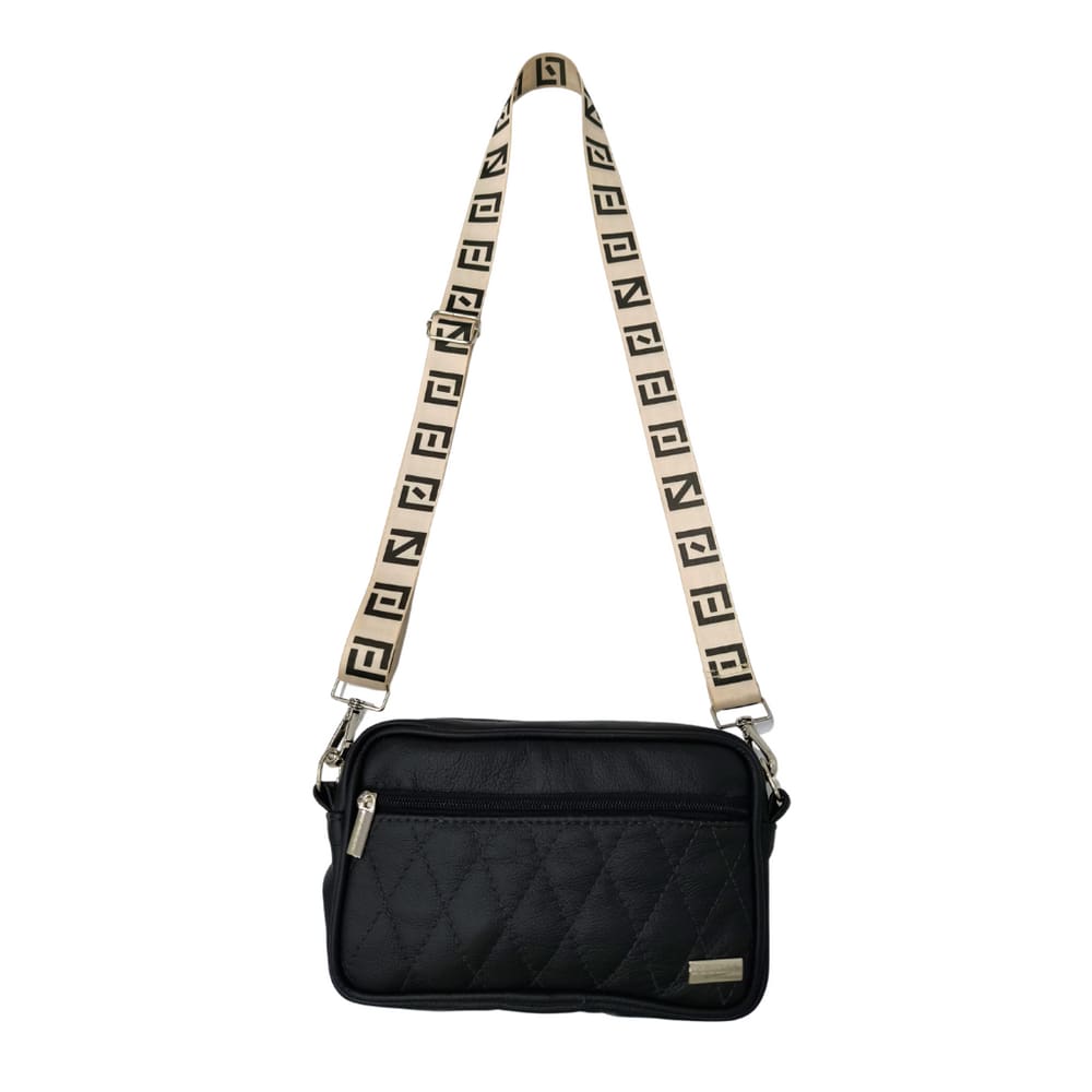 Bolsa Feminina Transversal Couro Preto - Coutre Bolsas
