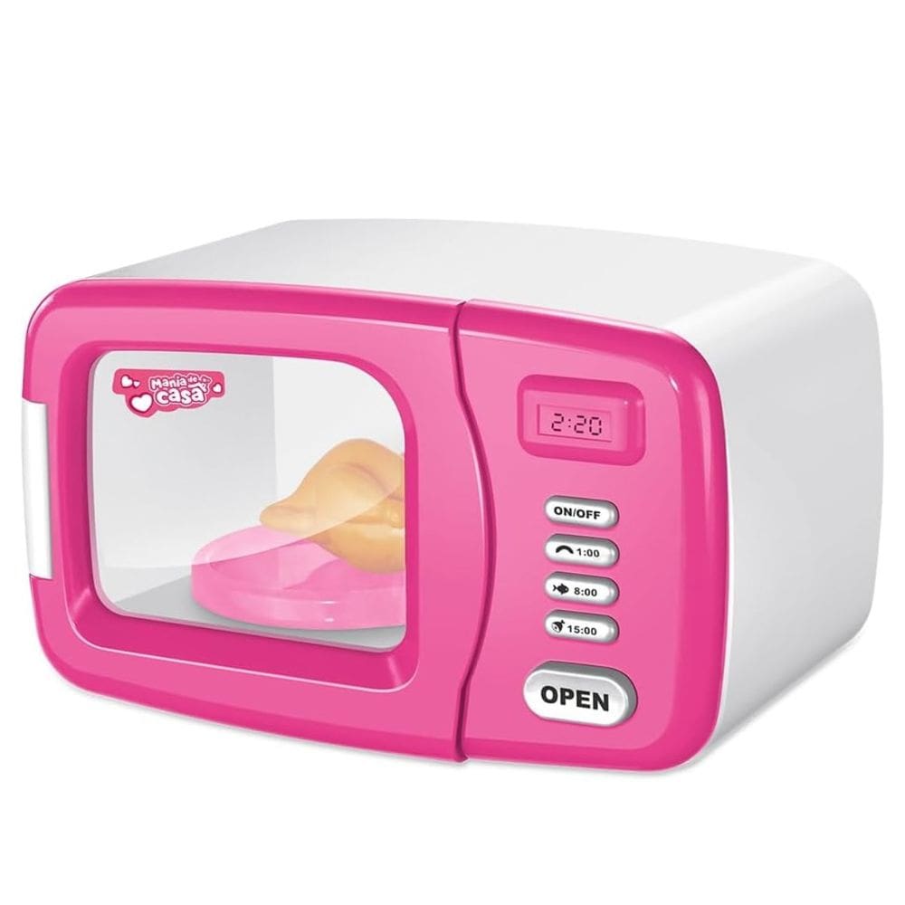 Forno Microondas Infantil Rosa Com Luz E Som Dm Brinquedos