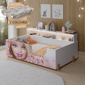 Cama De Criança Doçura Boneca Princesa Juvenil Branca + Colchão