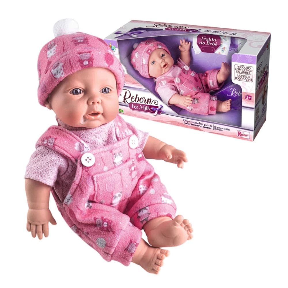 Boneca Reborn By Milk 622 Em 100% Vinil Macio Bebê Menina