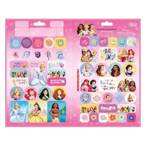Cartela de Adesivos Duplo Decorado Princesas da Disney - Tilibra
