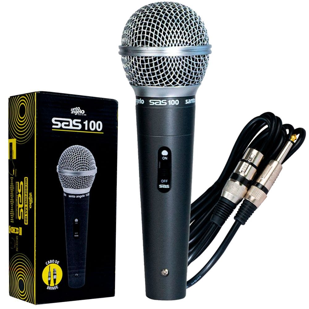 Microfone Santo Angelo C/ Fio Padrao Cardioide Mod Sas100