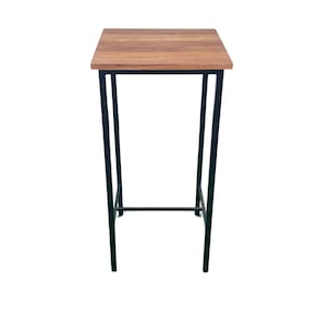 Mesa Ferro e Madeira Quadrada Alta 50 x 50 x 100cm - Sudeste Rústico