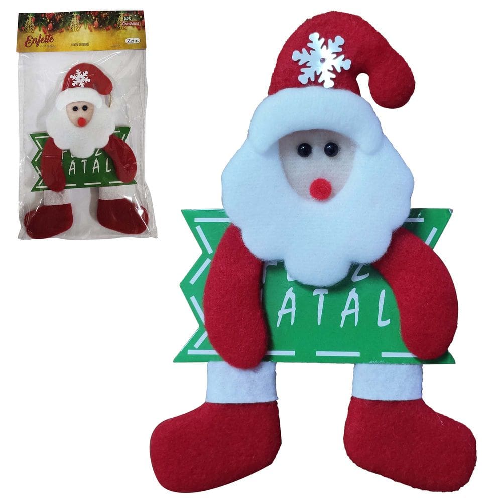 Enfeite para Arvore de Natal ou Porta Papai Noel Pendente Decoração Casa com Placa Feliz Natal Festas Apartamento