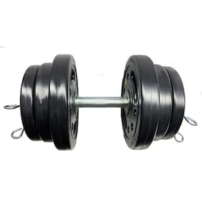 Kit Anilha 12 Kg + Barra De 40 Cm Com Presilhas