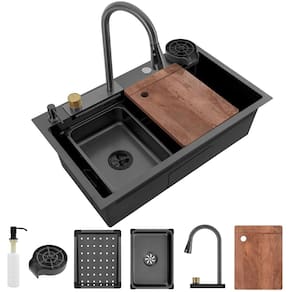 Cuba Cascata Cozinha Pia Torneira Premium Lavador de Copo Dispenser Aço Inox