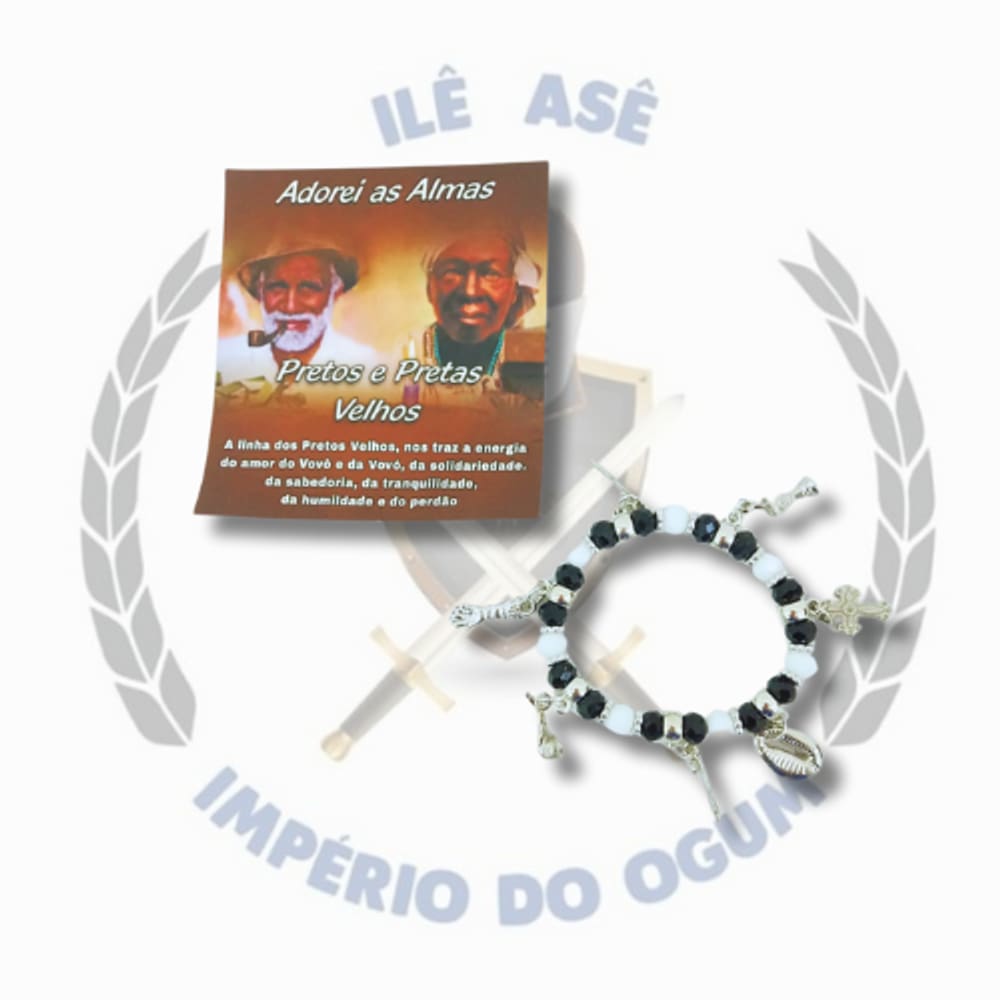 Pulseira religiosa oração - Preto velho