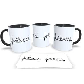Caneca de Porcelana Preta Personalizada Coleção Ciclismo