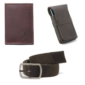 Kit Bainha Capa Protetora Celular Passador Cinto Porta Documentos RG CNH e Cinto Gorgurão Fivela