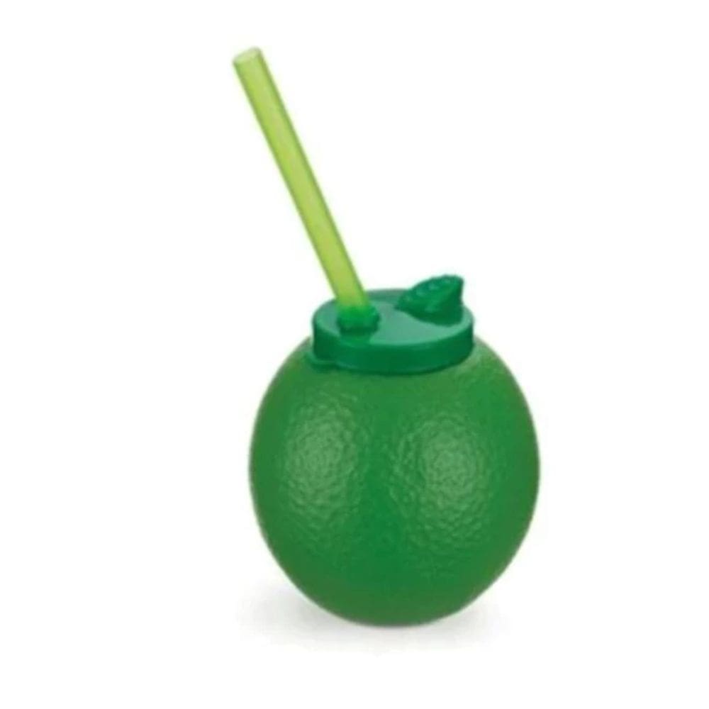 Copo Limoneto Caçulinha com Canudo 300ml 2 unidades - Tema Fruta Limão