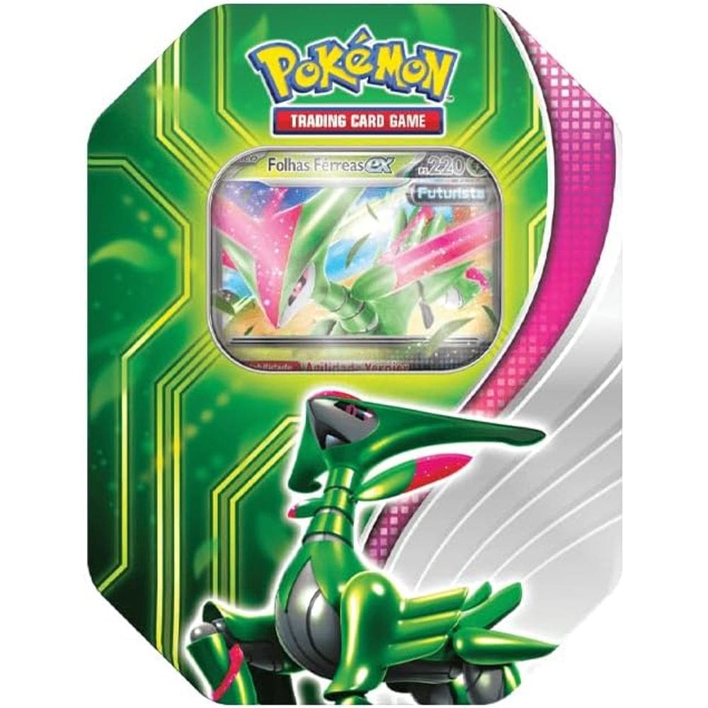 Jogo de Cartas - Pokemon Lata Batalha Paradoxal - Folhas Ferreas ex COPAG DA AMAZONIA