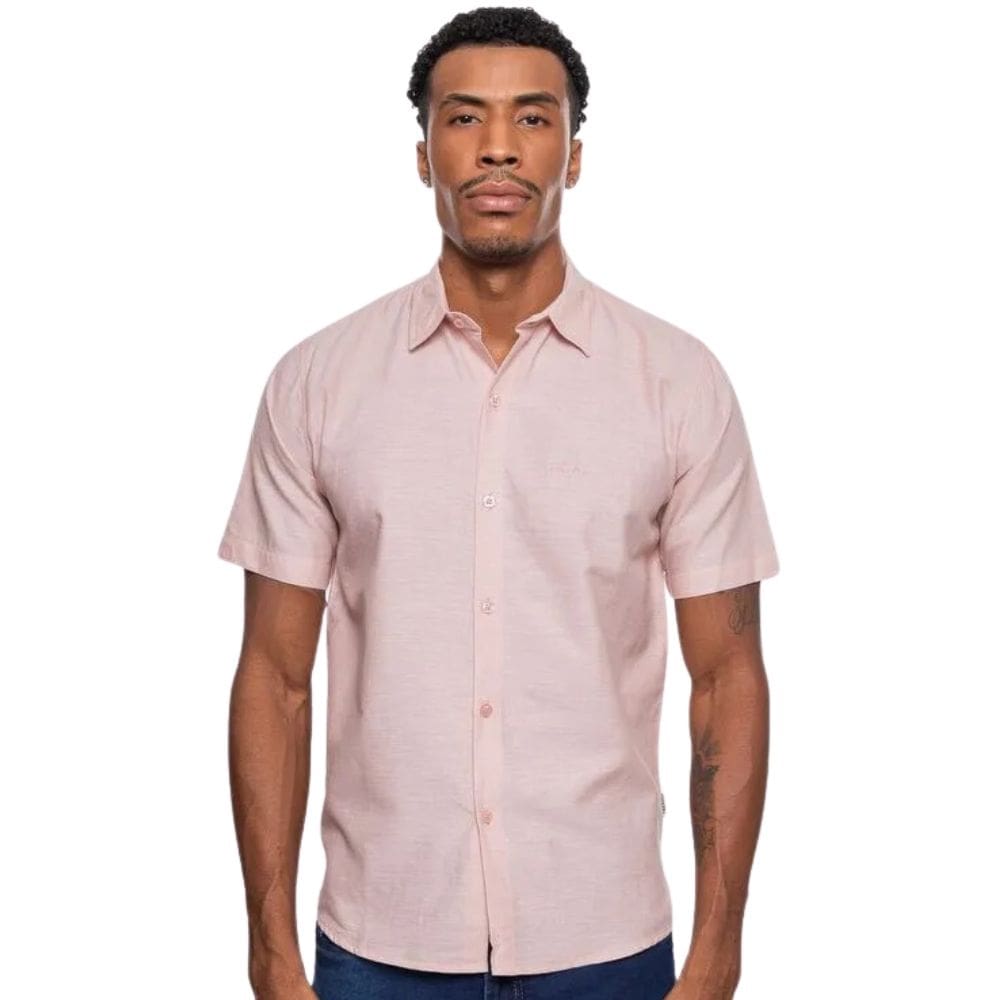 Camisa Masculina Fatal Linho Manga Curta Rosê 29763