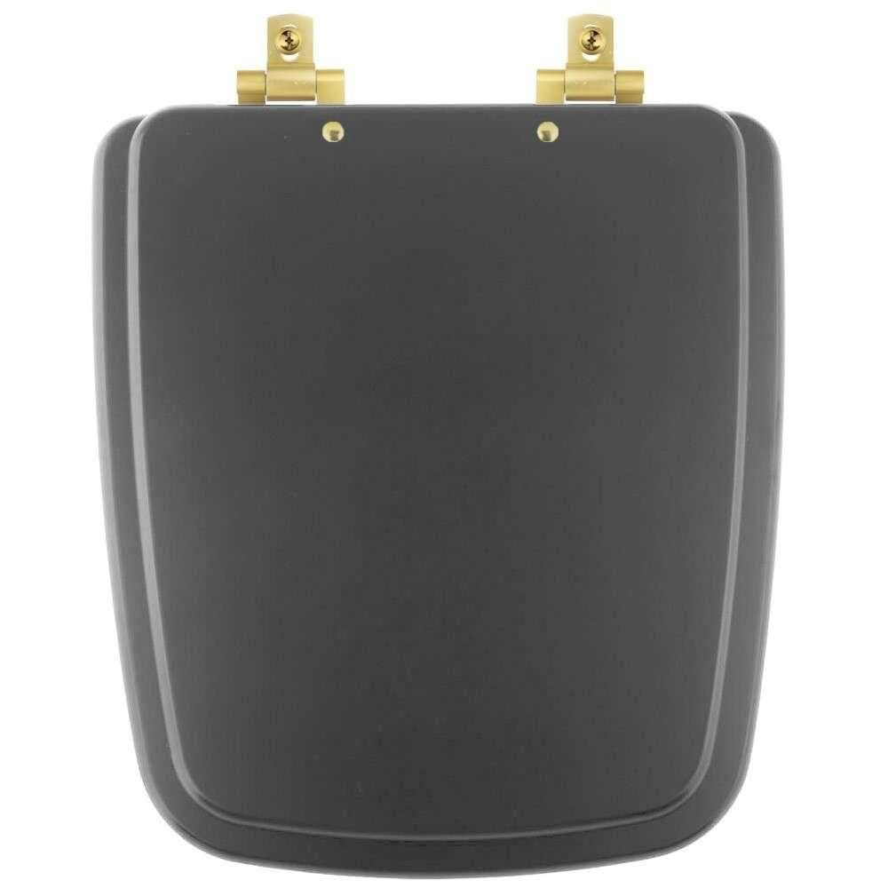 Assento Sanitário MDF Soft Close Boss Onix (Preto Fosco) para Vaso Incepa com Ferragem Dourada