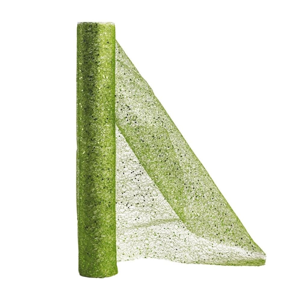 Tela Decorativa Fita Natal Malha Verde Lantejoulas Brilho Luxo 24cm x 5 metros – Magizi