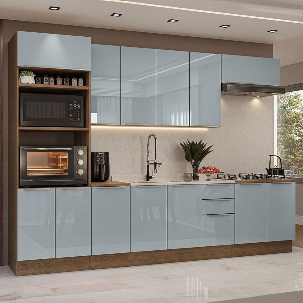 Armário Cozinha Completa 310 cmLux Madesa 02 Rustic/cinza