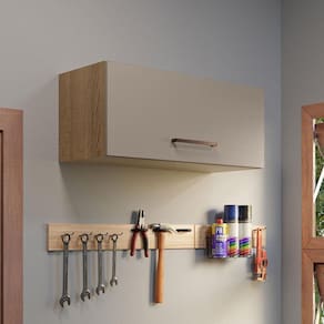 Armário Aéreo Multiuso 80cm Rustic/Crema Agata