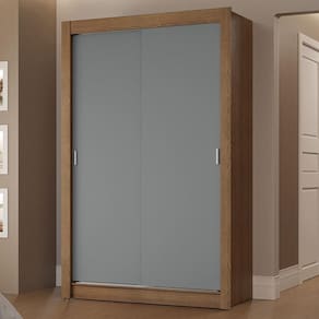 Guarda-roupa Solteiro 2 Portas Correr 2 Gavetas Rustic/cinza