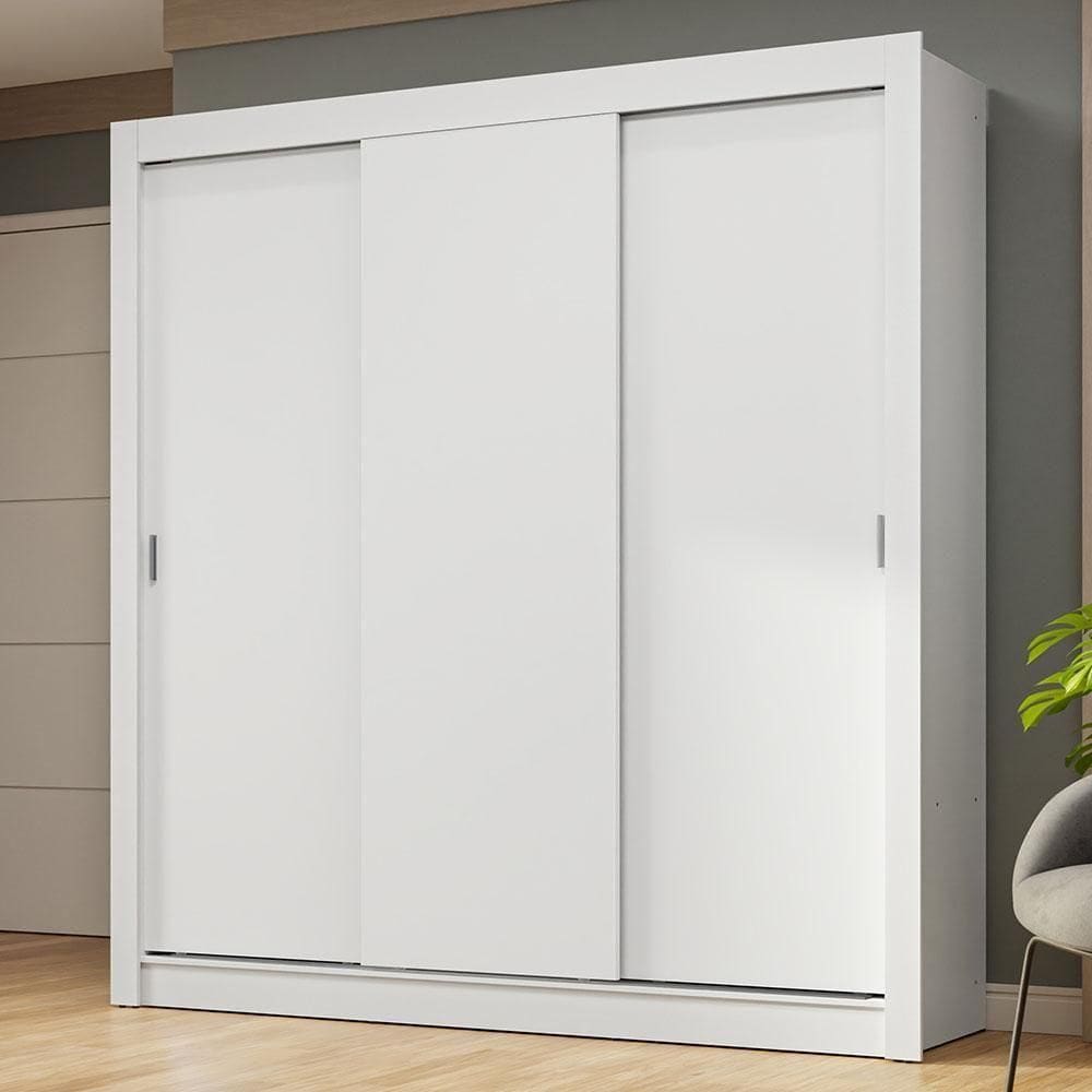 Guarda-roupa Casal 3 Portas De Correr Branco Nobre Madesa
