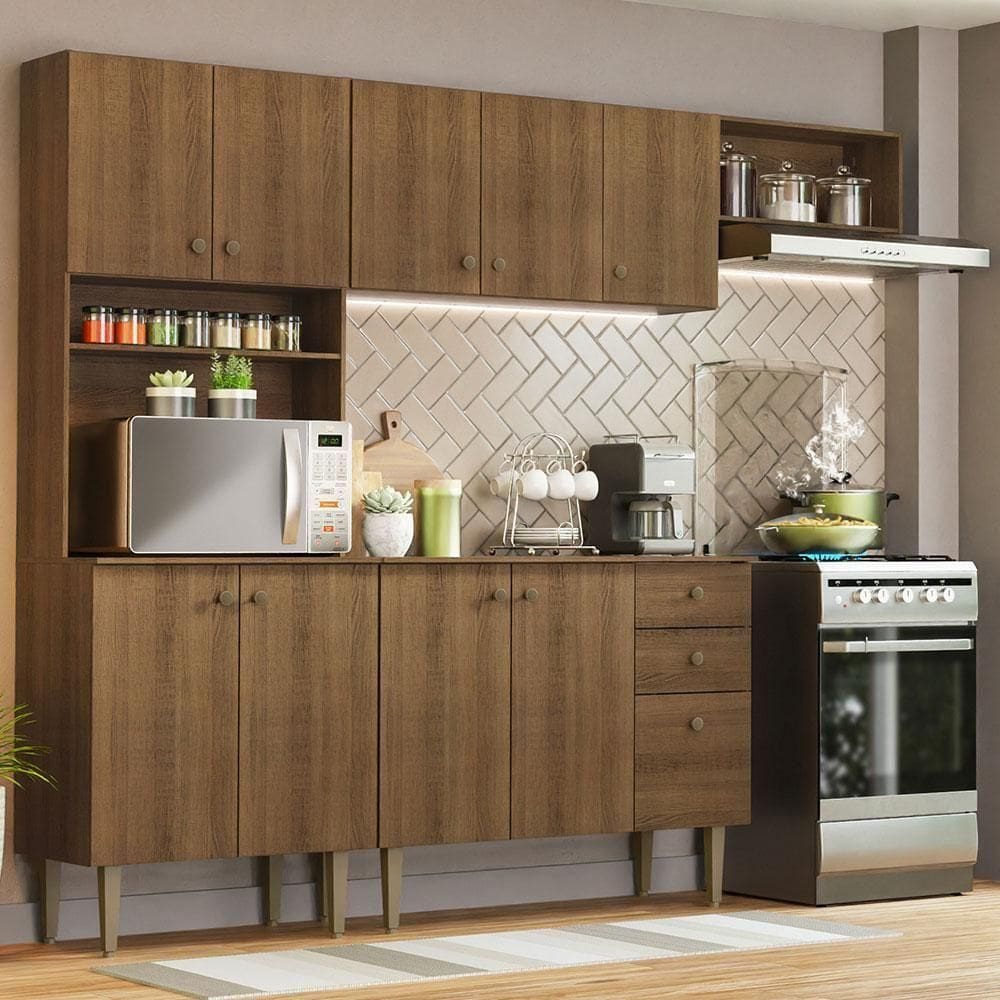 Armário Cozinha Compacta 235cm Rustic Gourmet Madesa 02