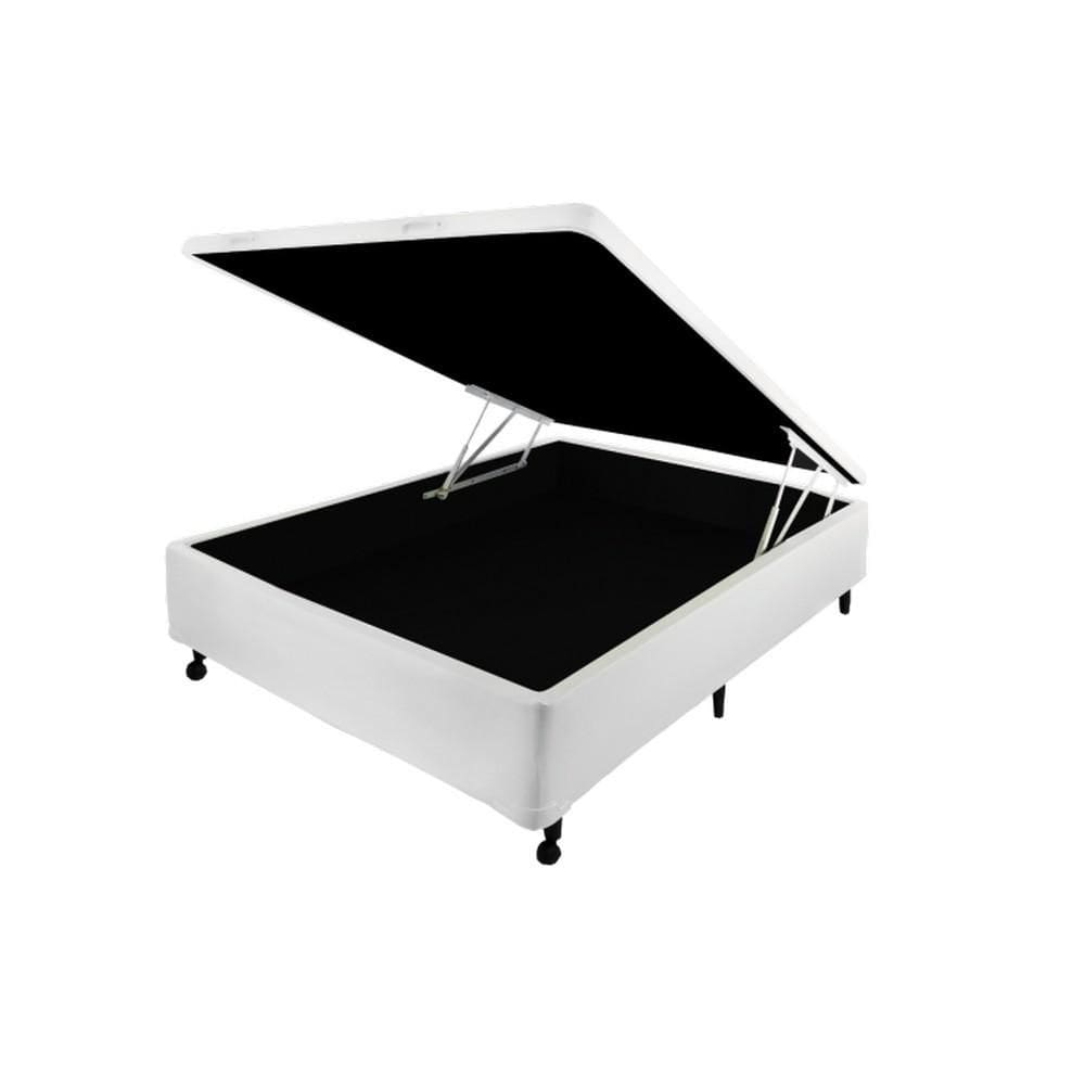 Cama Box Baú Castor Casal Corano Branco 138x188x35cm